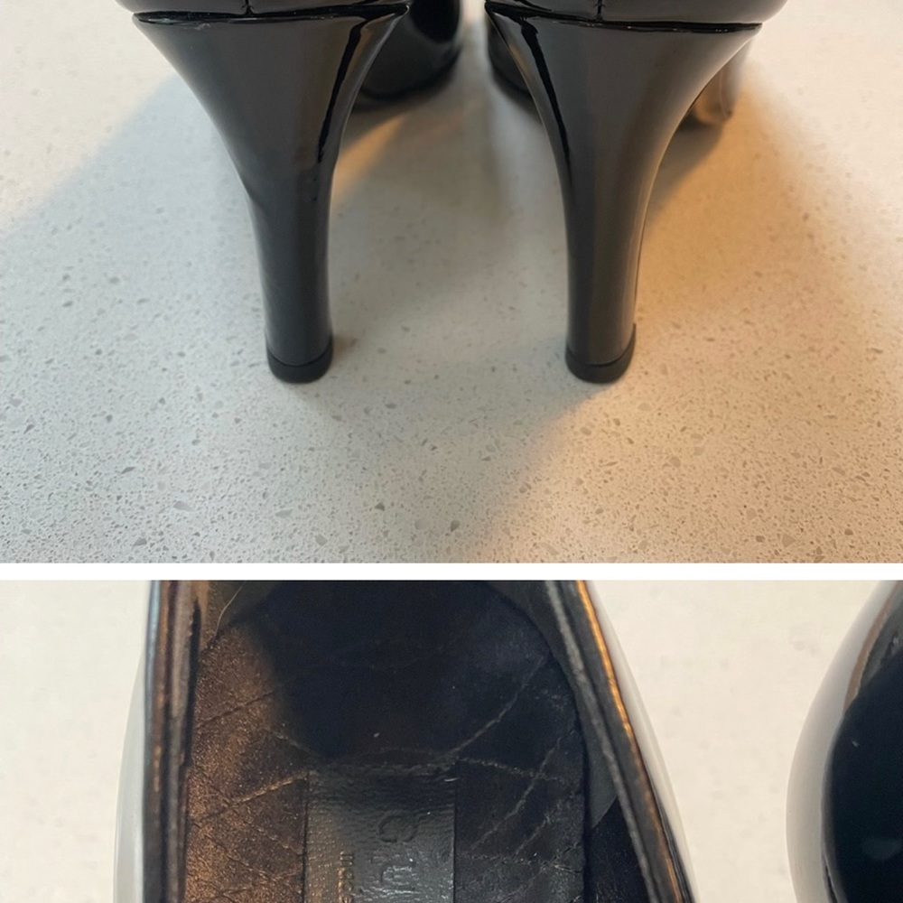 Gucci patent leather with chrome bukle. Size 7/5